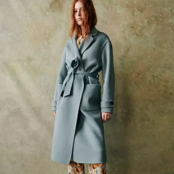 Sézane NWT Mederick Coat in Vintage Blue Size 42/US 10 - Picture 2 of 7